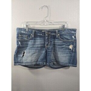 BKE Sabrina Womens Denim Shorts Size 30 Dark Wash Thick Stitch Y2K Vintage BY
